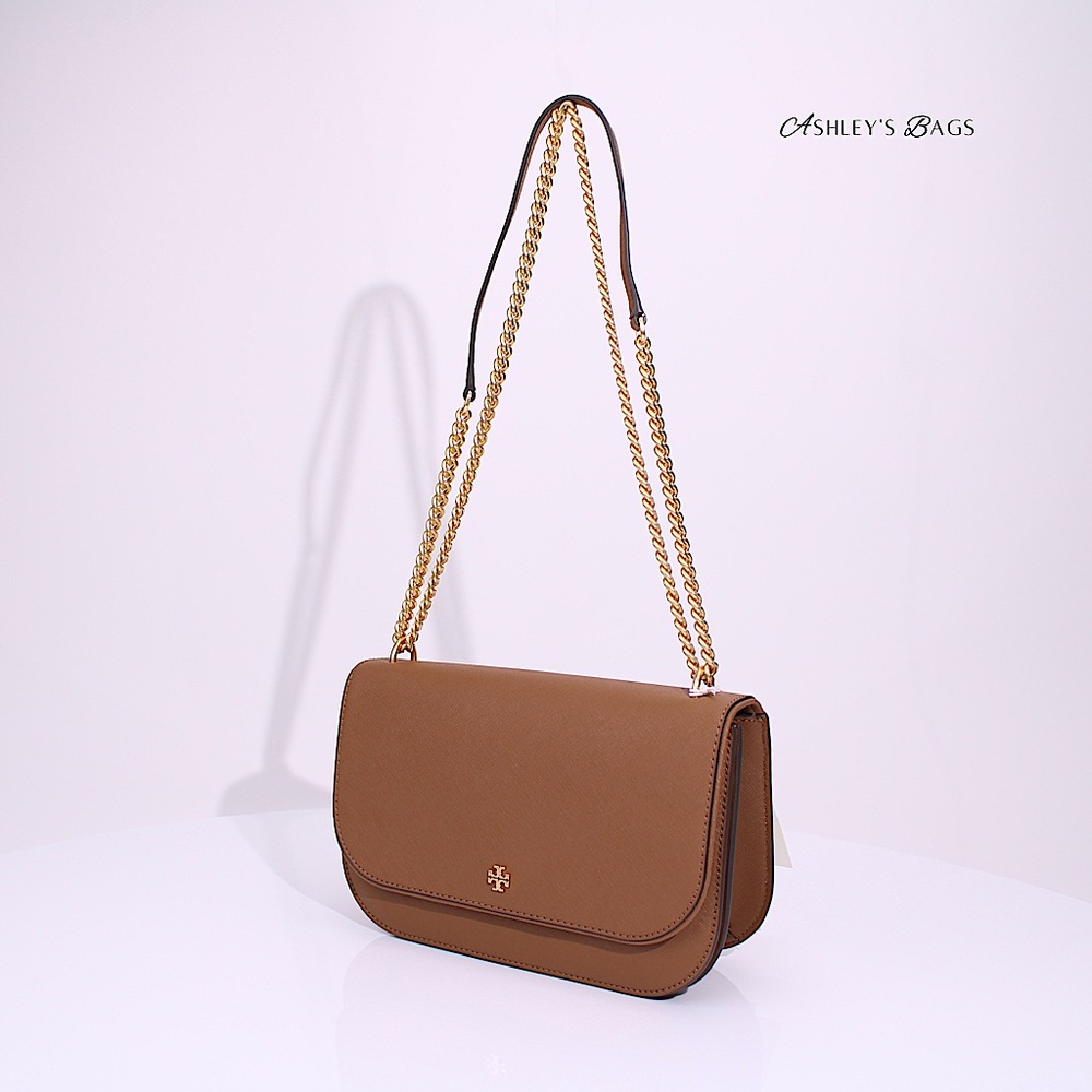 Tory Burch Emerson East West Flap Shoulder Bag Crossbody & Card Holder Moose - Picture 5 of 15